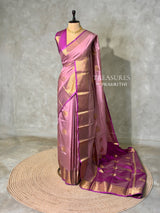 Onion pink and Magenta semi kanchipuram soft silk saree - PSSN199N