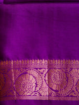 Orange and Violet Banarasi Crape silk saree - PBRHD5