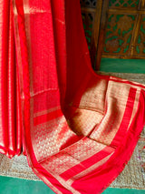 Redt Banarasi Crape silk saree - PBRHE3