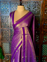 Violet Banarasi Crape silk saree - PBRHE5