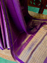 Violet Banarasi Crape silk saree - PBRHE5
