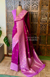 Purple and mauve pink Banarasi Crape silk saree - PBRHD4