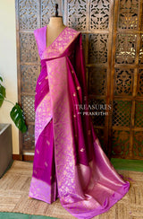 Purple and mauve pink Banarasi Crape silk saree - PBRHD4