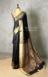 Black silk cotton saree- PBR49C