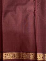 Rust orange and brown kanchipuram silk saree- PSSR267