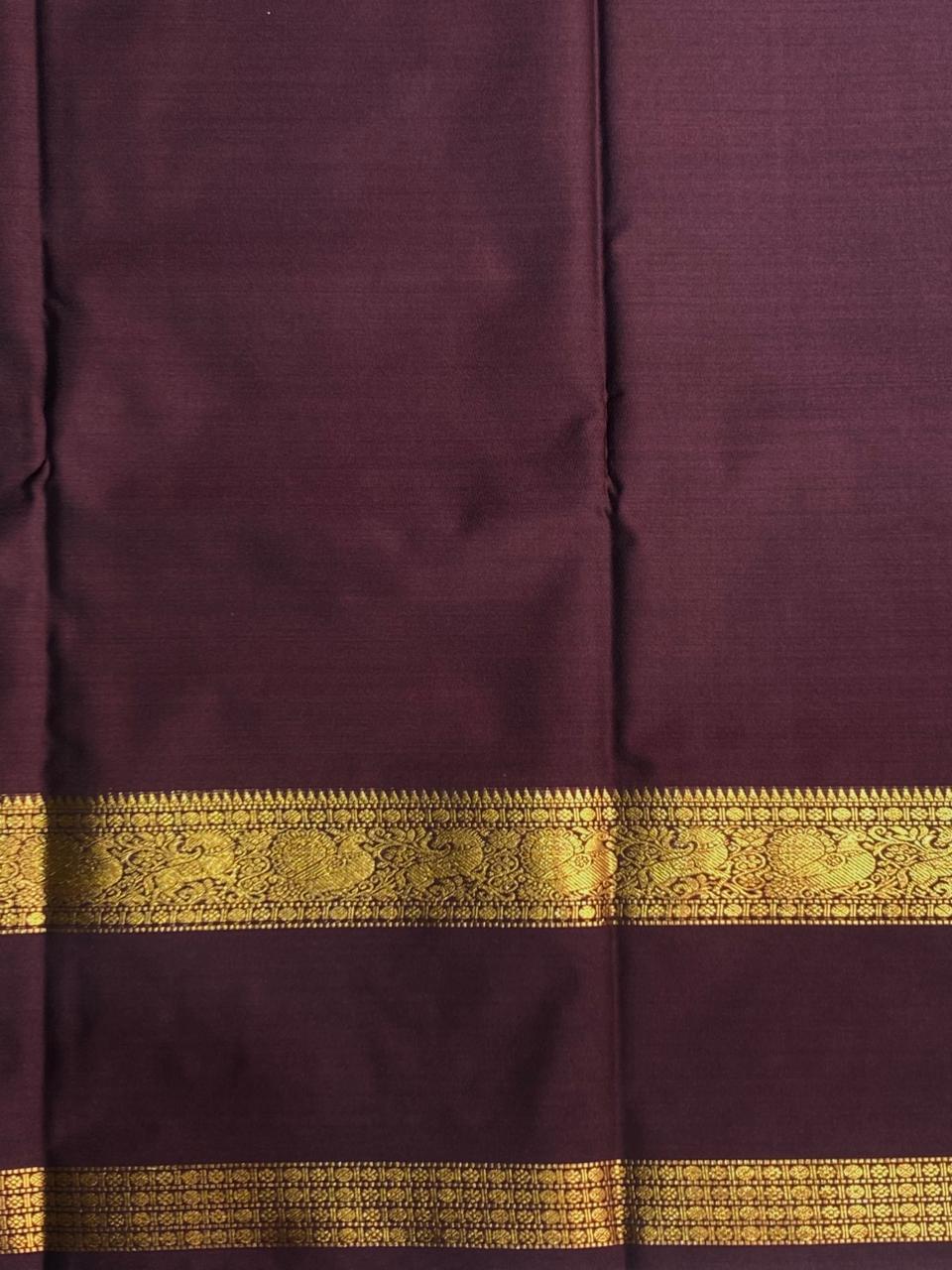 Vadamalli and brown kanchipuram silk saree- PSSR268