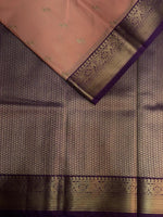 Nude peach and purple kanchipuram silk saree- PSSR269