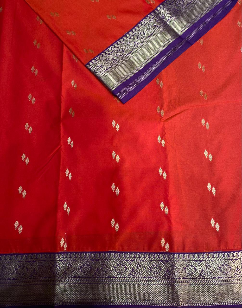 Red and purple kanchipuram silk saree- PSSR270