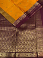 Yellow and purple kanchipuram silk saree- PSSR271