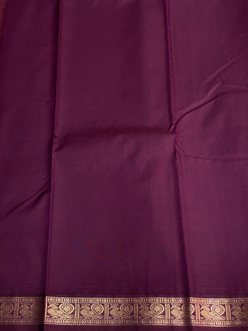 Yellow and purple kanchipuram silk saree- PSSR271