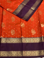 Rust Orange and purple kanchipuram silk saree- PSSR272