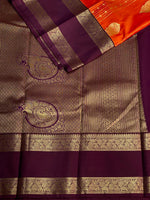 Orange and purple kanchipuram silk saree- PSSR273