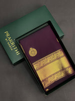 Deep purple kanchipuram silk saree- PSSR275