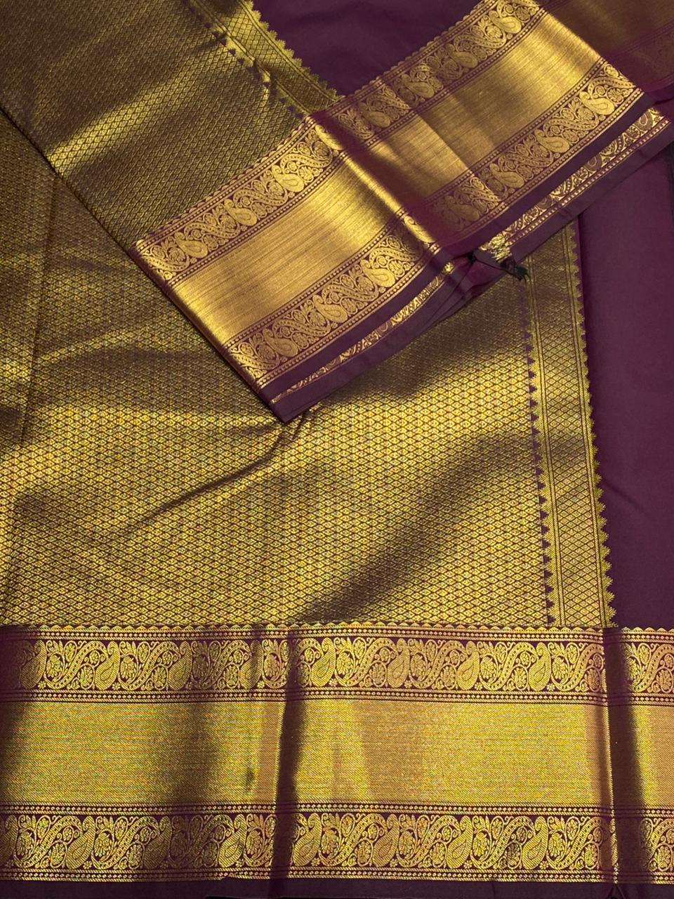 Deep purple kanchipuram silk saree- PSSR275