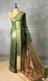 Green silk cotton saree- PBR49G