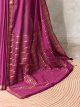 Wine Semi Mysore crepe Silk Saree - PBRMJ6C