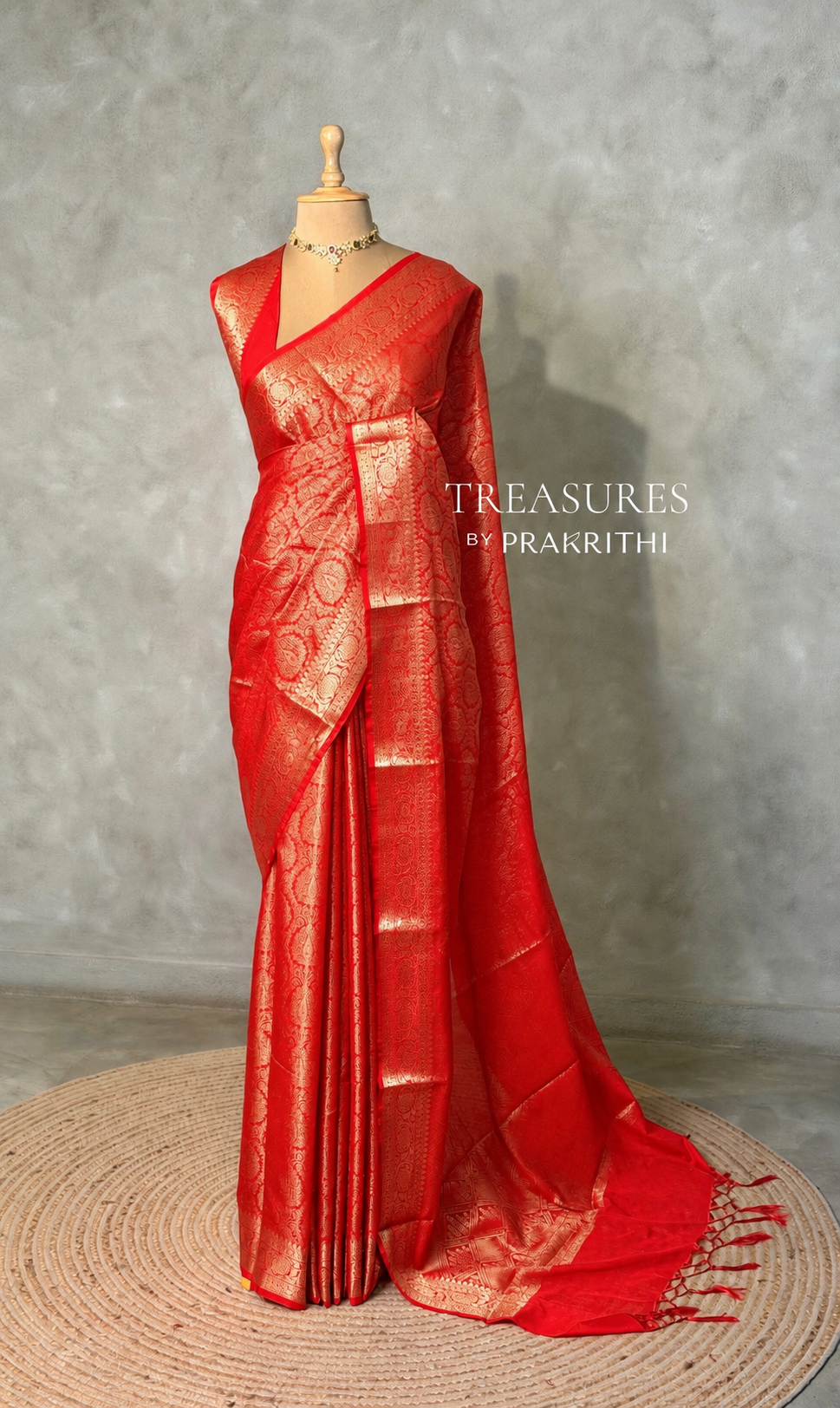 Red Brocade banarasi saree -MPSB50D