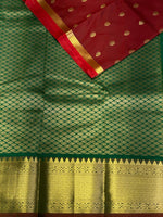 Maroon and green silk saree- PSS031A