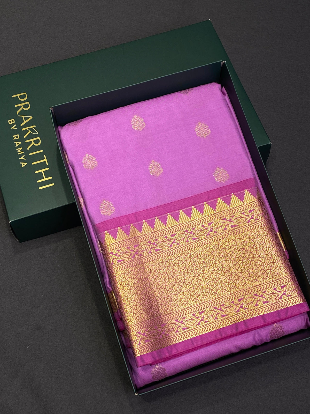 Lilac pink and magenta silk saree- PSS031L