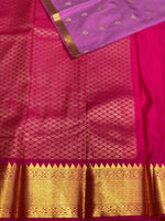 Lilac pink and magenta silk saree- PSS031L