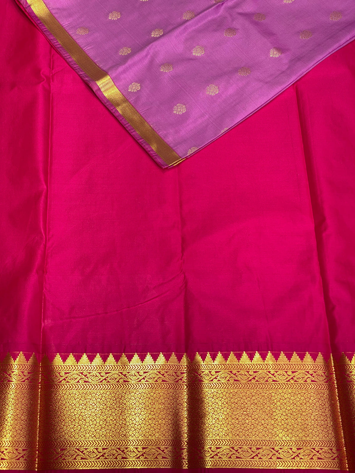 Lilac pink and magenta silk saree- PSS031L