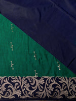 Peacock green and Navy blue soft silk saree - PSS0771DD