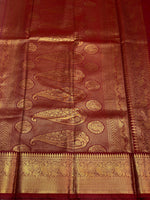 Maroon kanchipuram silk saree - PEACOCKMAROON