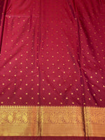 Maroon kanchipuram silk saree - PEACOCKMAROON