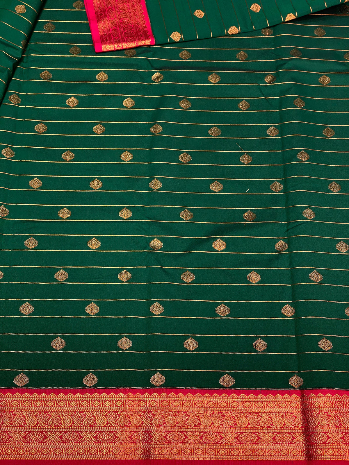 Dark green and magenta soft silk saree - PSS060A