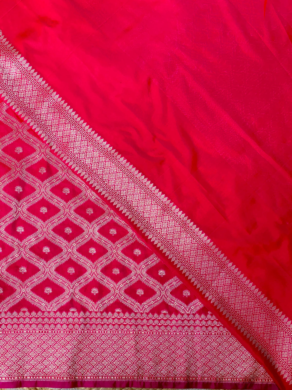 Reddish pink Banarasi Saree - PBANZ005