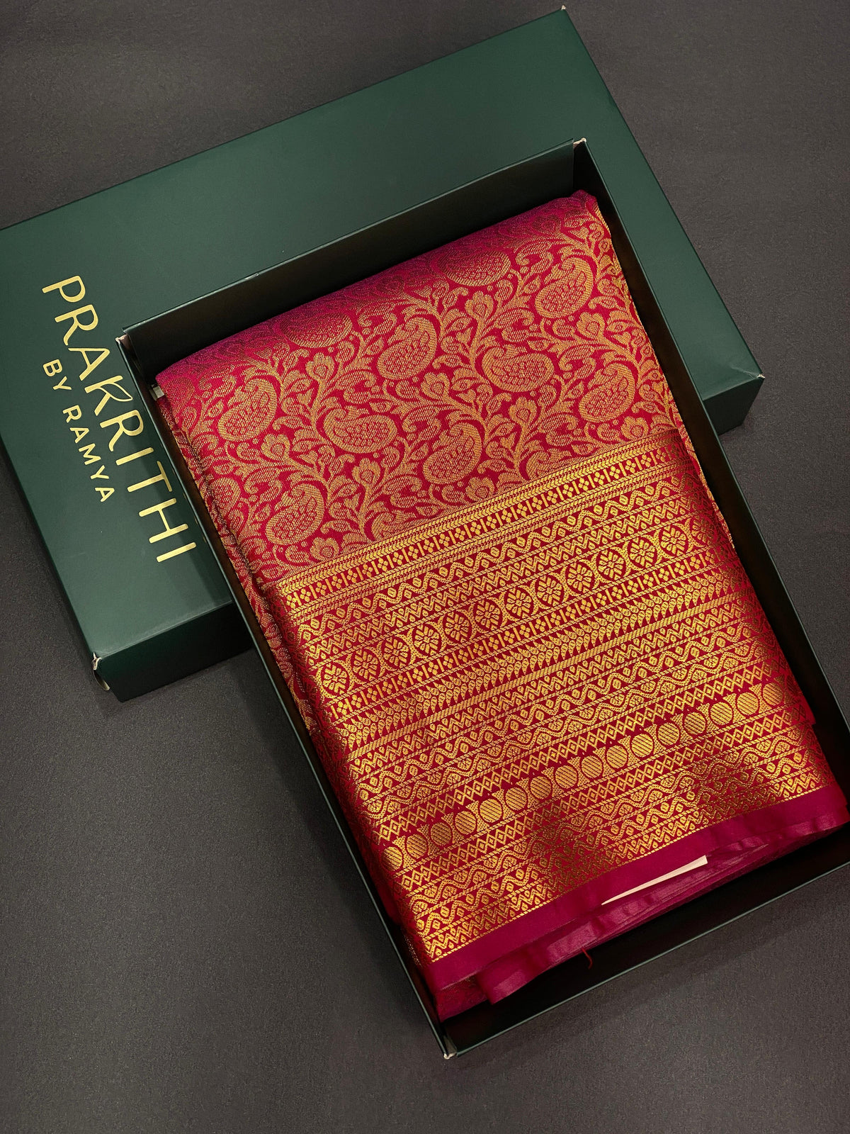 Wine red bridal kanchipuram saree- PBK002