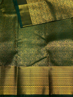 Dark green bridal kanchipuram saree- PBK007