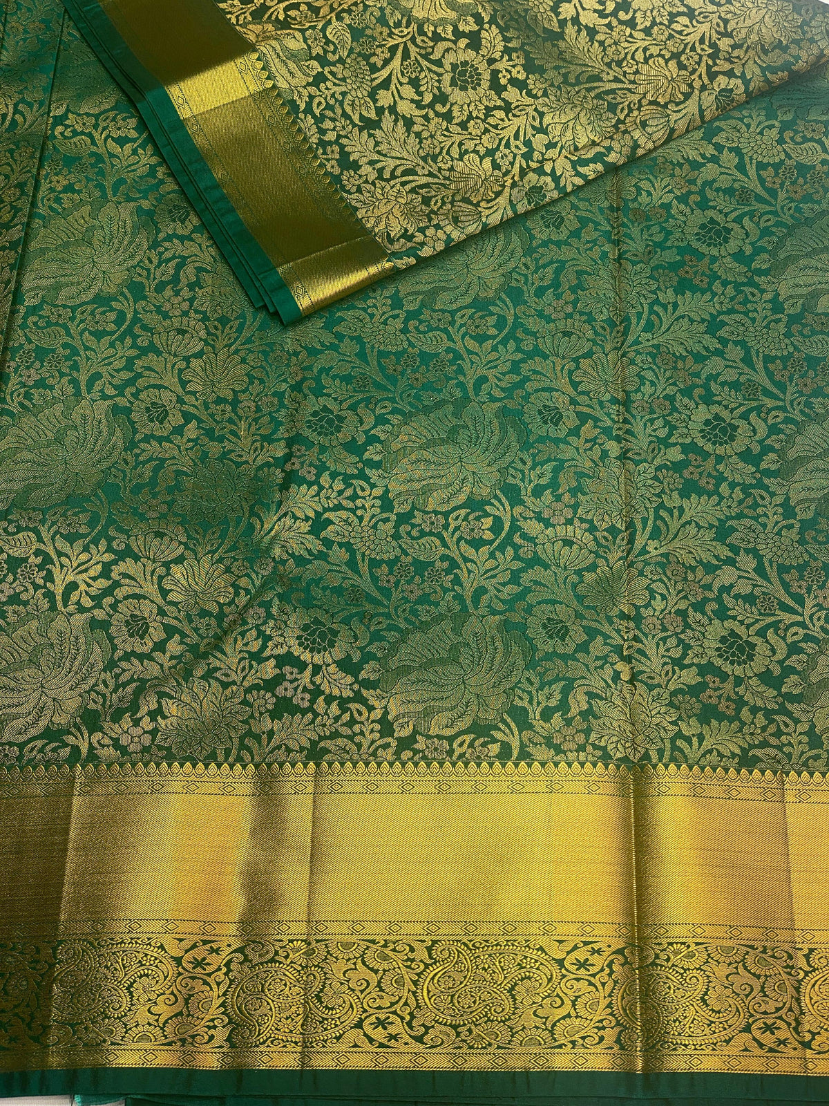 Green bridal kanchipuram saree- PSK003