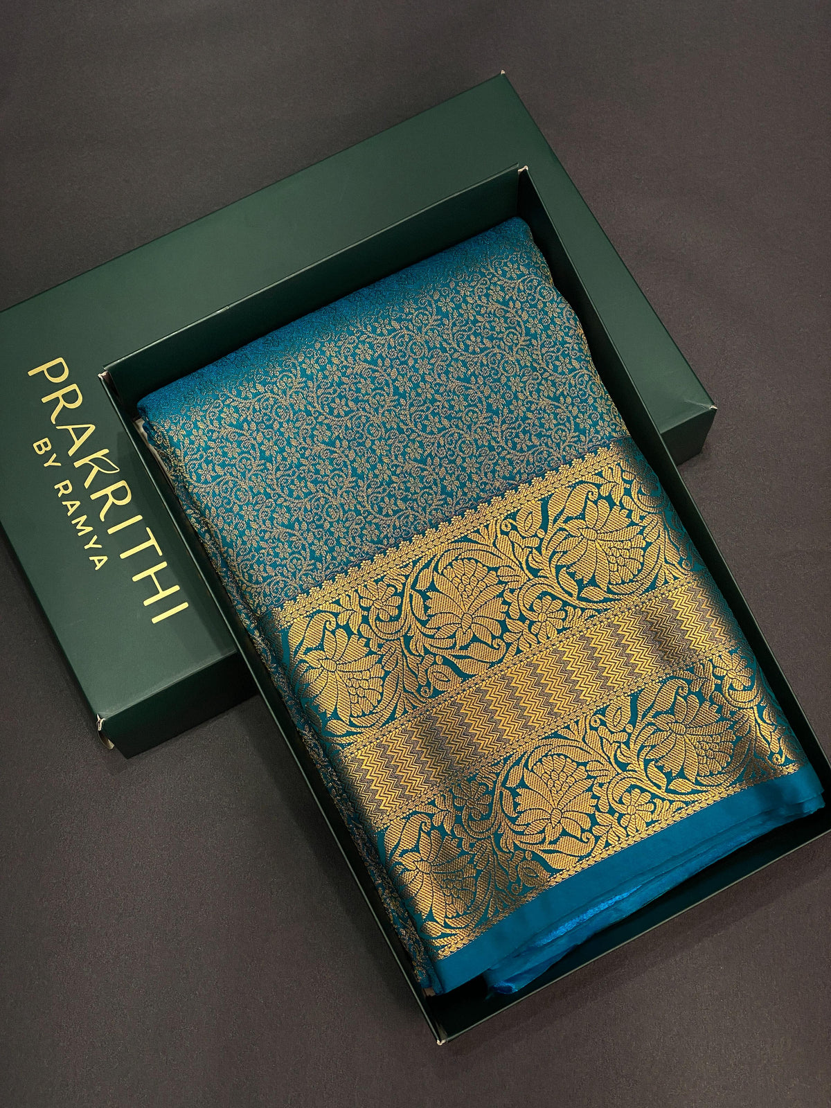 Peacock blue bridal kanchipuram saree- PBK003