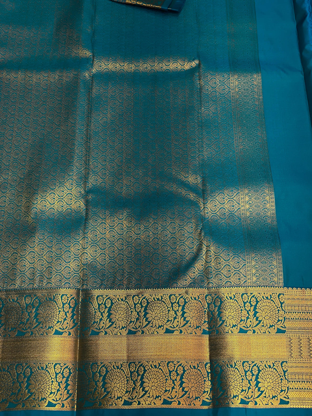 Peacock blue bridal kanchipuram saree- PBK003