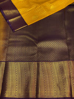 Yellow and Violet silk saree- PSSYV