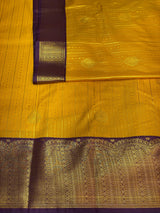 Yellow and Violet silk saree- PSSYVVC