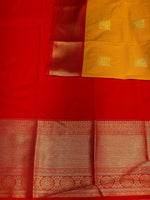 Yellow and Red silk saree- PSSYR2