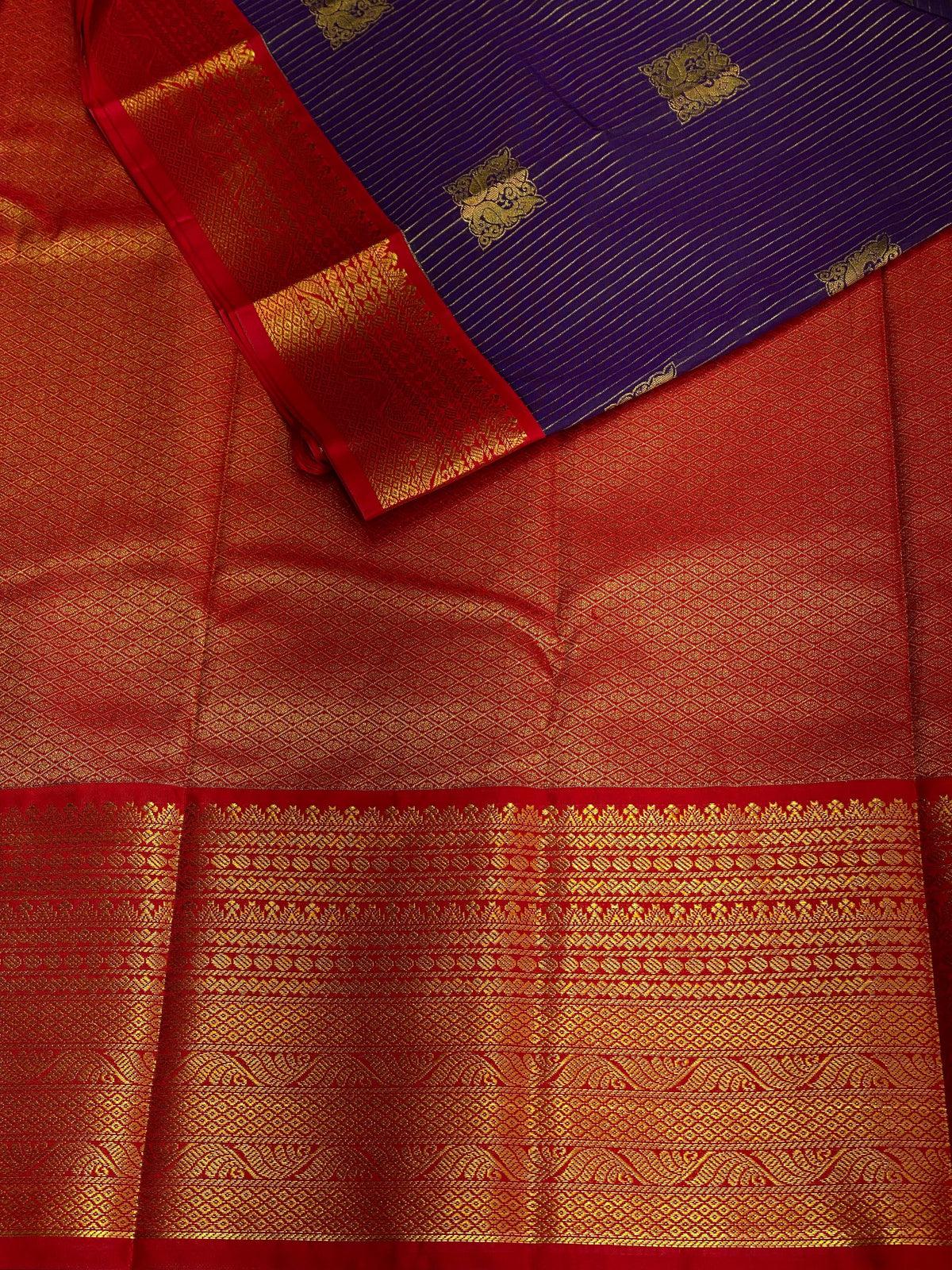Violet an Red silk saree- PSSV