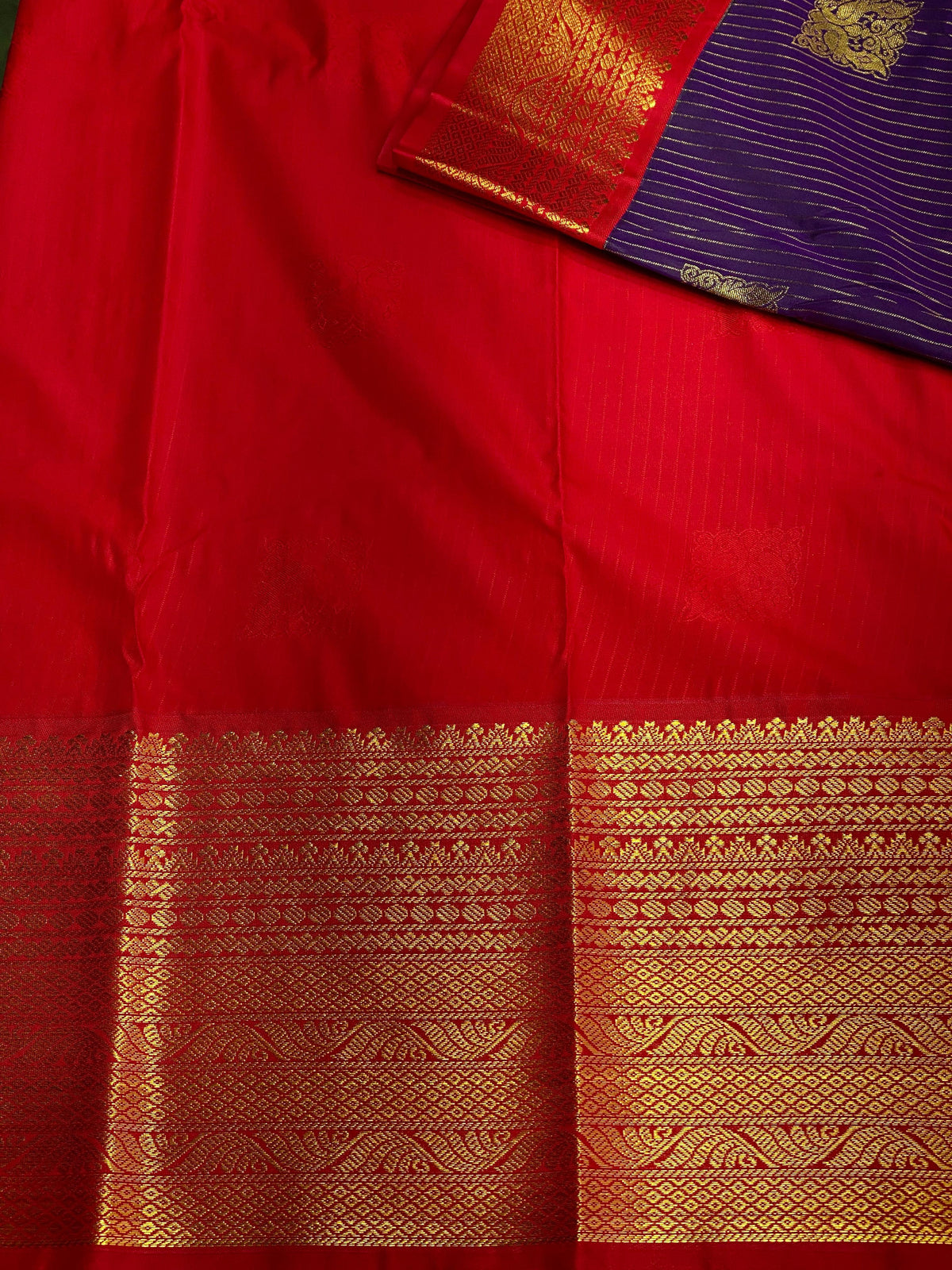 Violet an Red silk saree- PSSV