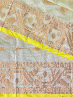 light yellow cotton silk saree - PCS02