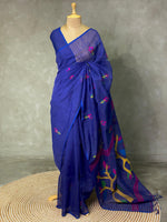 Blue cotton silk saree - PCS03