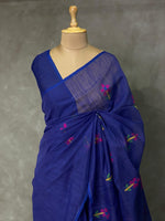 Blue cotton silk saree - PCS03