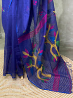 Blue cotton silk saree - PCS03