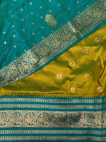 Olive green and Blue saree-PSSLGREEN