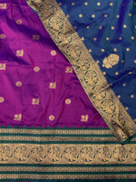 Violet and green saree-PSSVIOLET