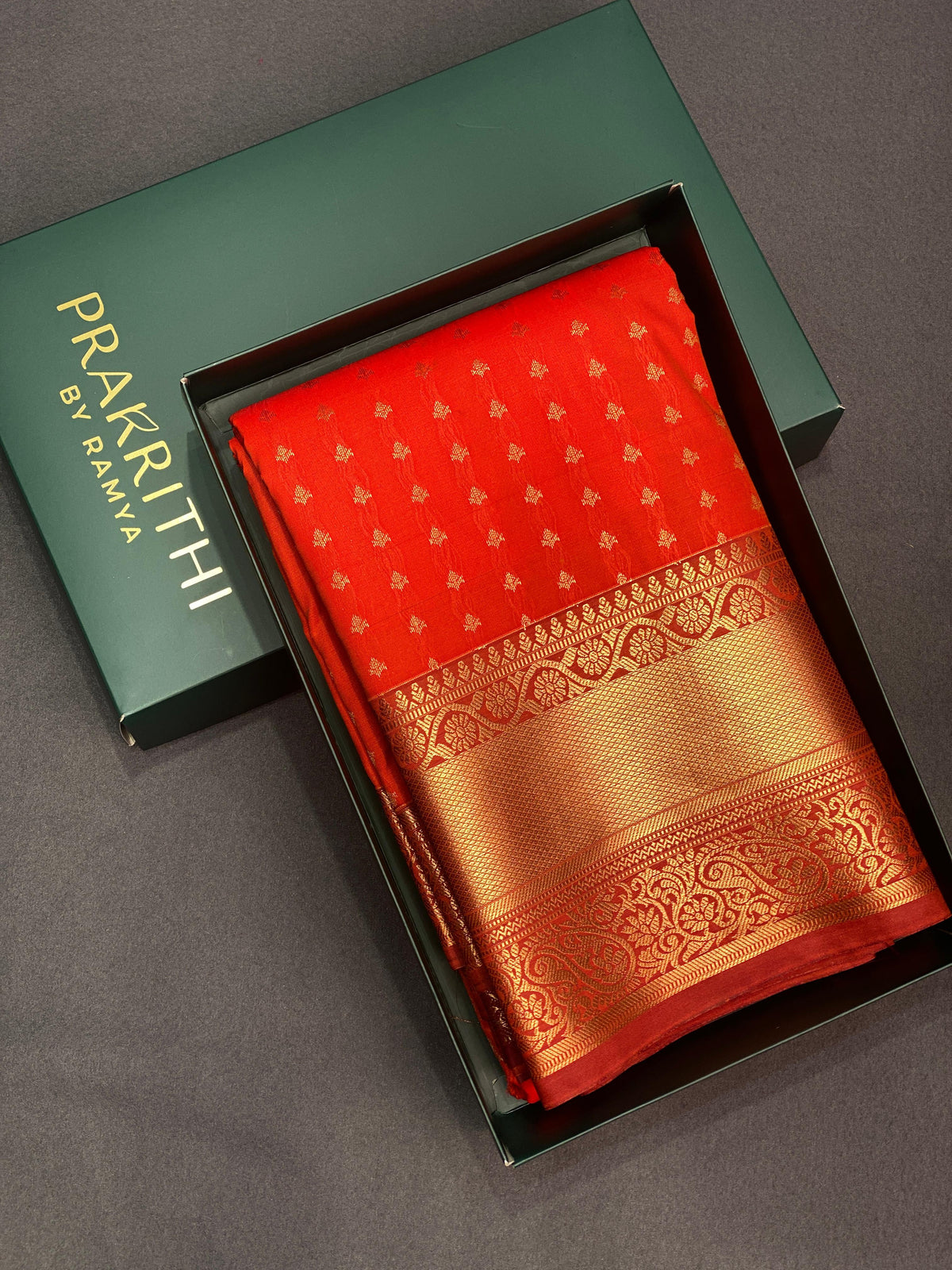 Orange and Brown silk saree- SS1066