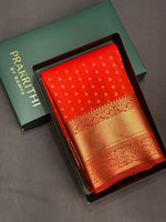 Orange and Brown silk saree- SS1066