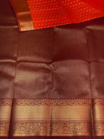 Orange and Brown silk saree- SS1066