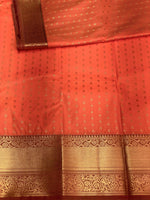 Light Orange and Brown silk saree- SS1059